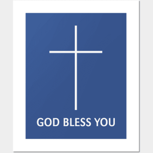 God Bless You (Christian Blessing / Religion / White) Posters and Art